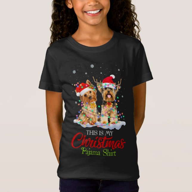 Das ist meine Weihnachts-Pajama-Shirt Yorkie-Weihn T-Shirt (Vorderseite)