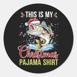 Das ist meine Weihnachts-Pajama-Weihnachtsmannmütz Runder Aufkleber