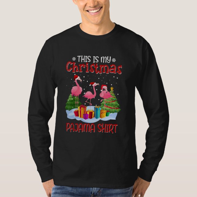 Das ist meine Weihnachtsfeier Pajama Flamingo Fami T-Shirt (Vorderseite)