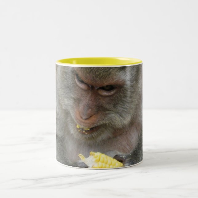 Das ist meins! ... Wild Thai Macaque Monkey Zweifarbige Tasse (Mittel)