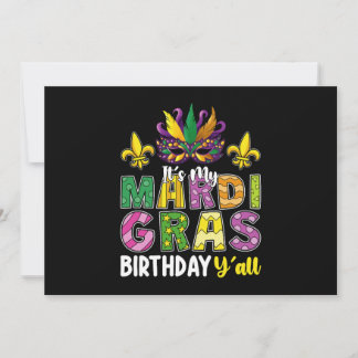 Das ist My Mardi Gras Birthday Y'all Party Carniva Einladung