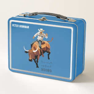 Das ist nicht mein erstes RODEO: Bull-Reiter Metall Brotdose