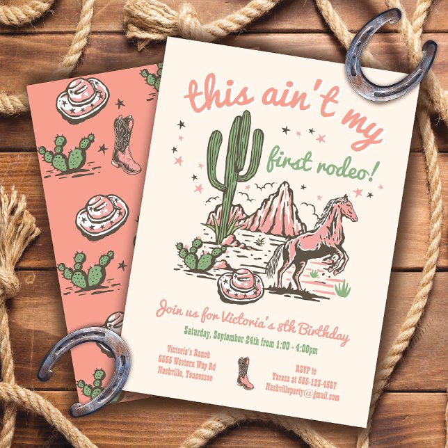Das ist nicht mein erstes Rodeo Cowgirl zum Geburt Einladung (Von Creator hochgeladen)