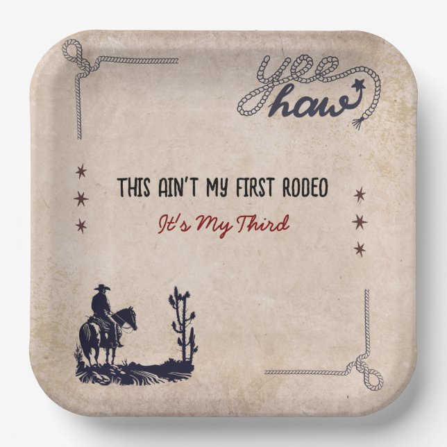 Das ist nicht meine erste Rodeo-Papierplatte Pappteller (Vorderseite)