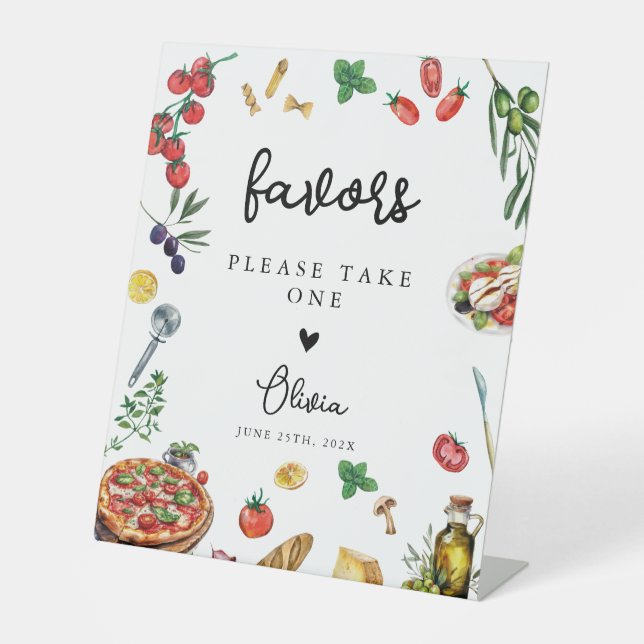 Das ist noch mehr Pasta Pizza Favors Schildern per Sockelschild (Vorderseite)