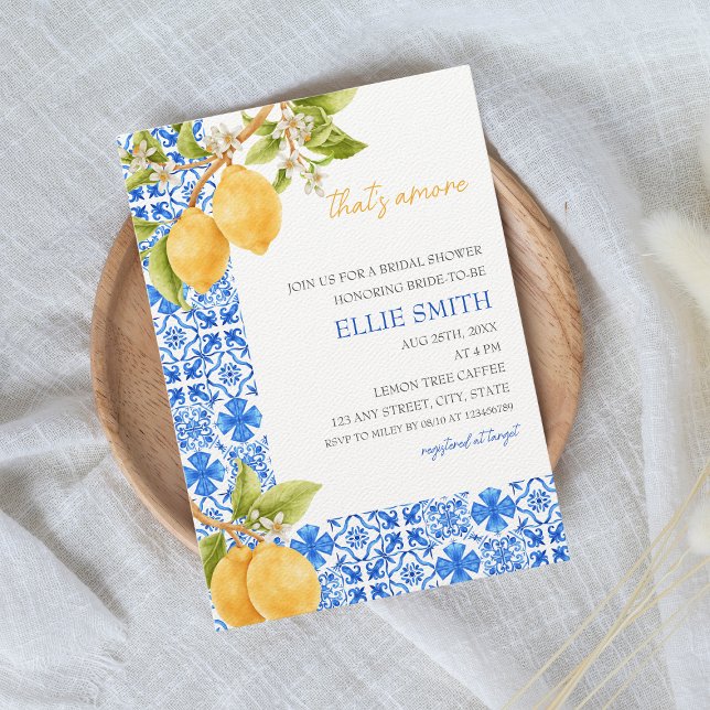 Das ist noch nicht alles | Brautparty Lemon Einladung (thats amore bridal shower invitation lemon italy)
