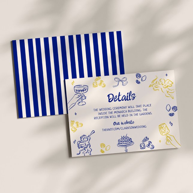 Das ist noch nicht alles! Details zu Blau und Gelb Begleitkarte (Von Creator hochgeladen)