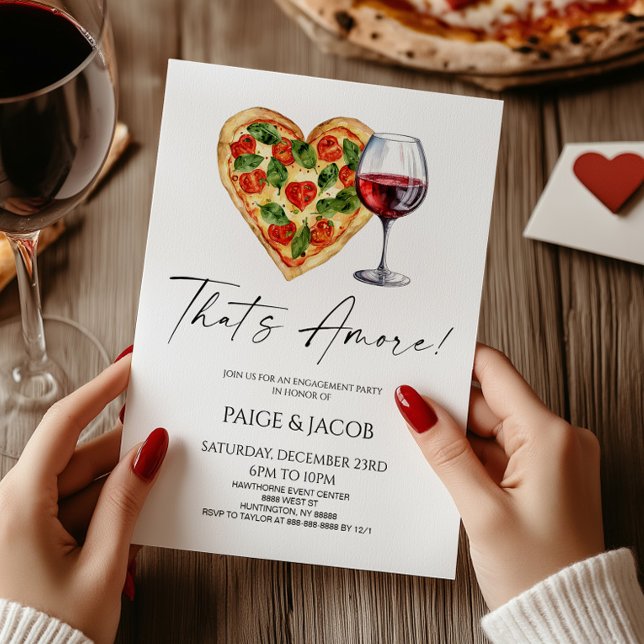 Das ist noch nicht alles! Pizza Wine Wedding Party Einladung (Von Creator hochgeladen)