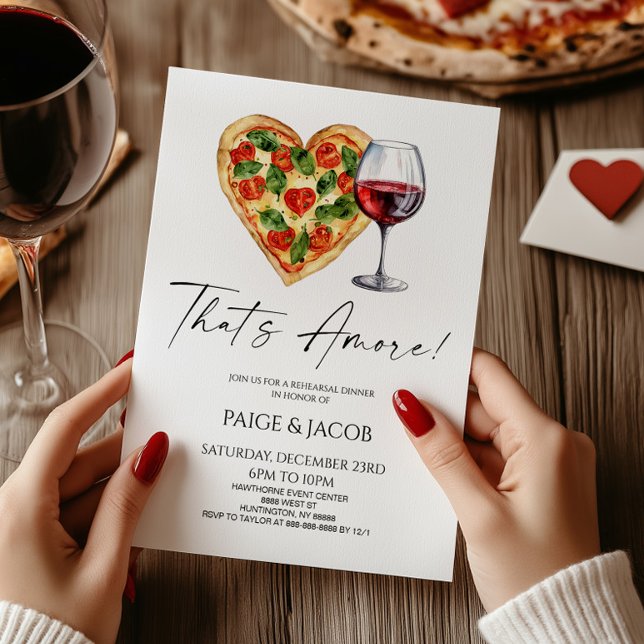 Das ist noch nicht alles! Pizza Wine Wedding Probe Einladung (Von Creator hochgeladen)