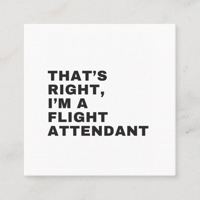 DAS IST RICHTIG, ICH BIN EIN FLUGVERANSTALTER QUADRATISCHE VISITENKARTE (Vorderseite)