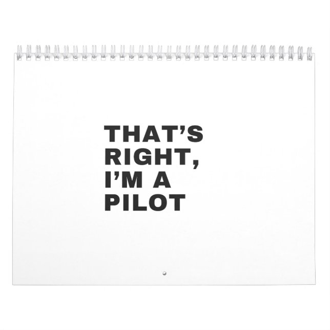 DAS IST RICHTIG, ICH BIN EIN PILOT KALENDER (Titelbild)