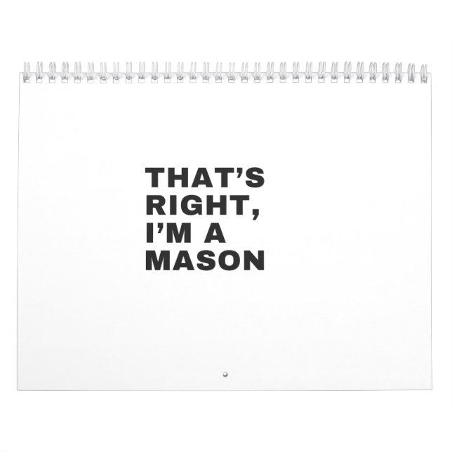 DAS IST RICHTIG, ICH BIN MASON KALENDER (Titelbild)
