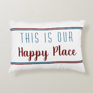 Das ist unser glücklicher Place Red Blue Accent Pi Dekokissen