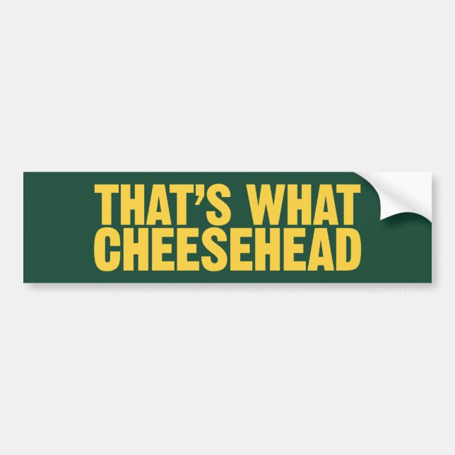 Das ist, was Cheesehead Autoaufkleber (Vorne)