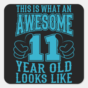 DAS IST WAS EIN TOLLER 11 JÄHRIGER 11. Geburtstag Quadratischer Aufkleber