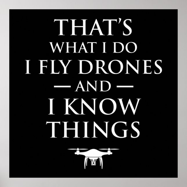 Das ist, was ich tue Fly Drones & ich weiß Dinge Poster (Vorne)