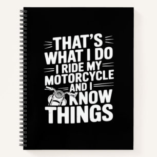 Das ist was ich tue ich fahre mein Motorrad und ic Notizbuch
