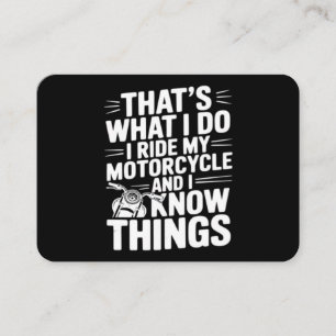 Das ist, was ich tue, ich fahre mein Motorrad und  Visitenkarte