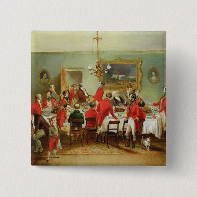 Das Jagd-Frühstück, der Hall des Junggesellen, Button (Vorderseite)