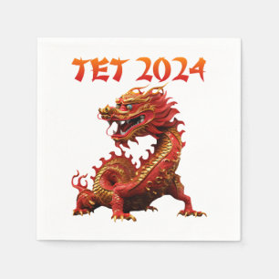 Das Jahr 2024 des vietnamesischen Drachen im neuen Serviette