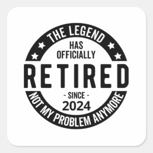 Das Jahr 2024 nicht mehr mein Problem, lustig Quadratischer Aufkleber