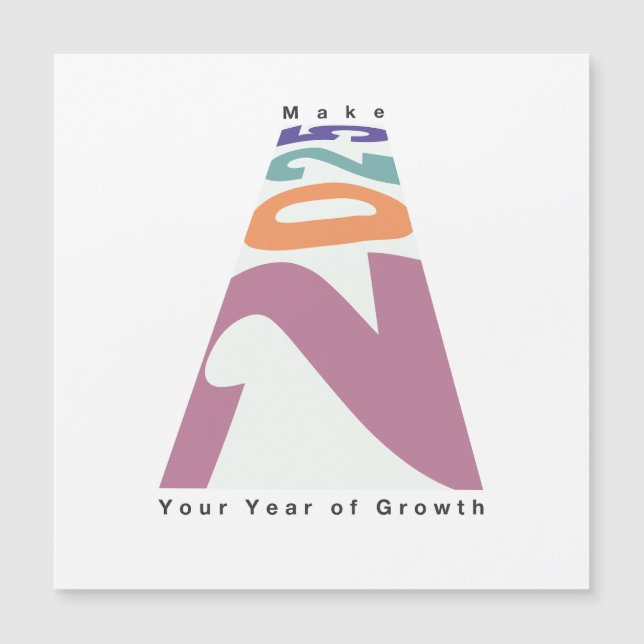 Das Jahr 2025 zum Jahr des Wachstums machen Magneteinladung (Vorderseite)