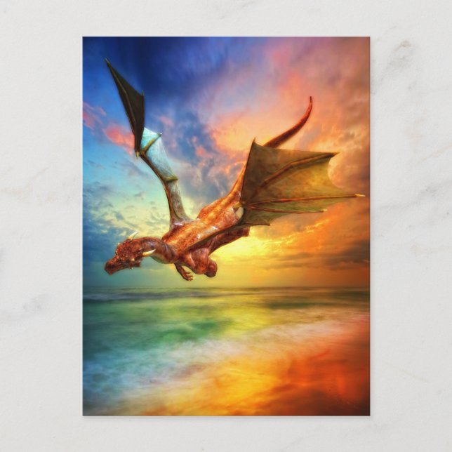 Das Jahr des Drachen Feiertagspostkarte (Vorderseite)