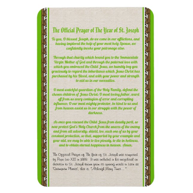 Das Jahr des hl. Josef (M 036) - Gebet 1 Magnet (Vertikal)
