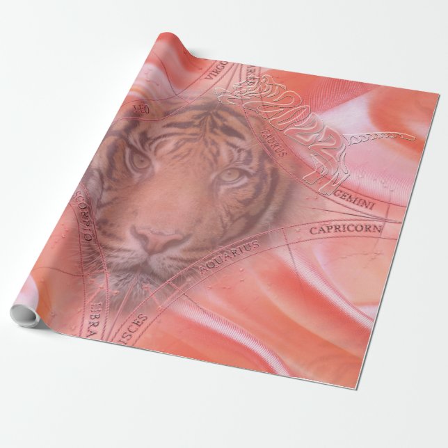 Das Jahr des Tiger-Wrapping Paper Geschenkpapier (Ungerollt)