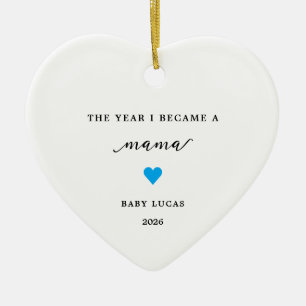 Das Jahr, in dem ich ein Mama-Baby-Junge-Ornament Keramik Ornament