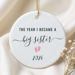 Das Jahr, in dem ich eine große Schwester wurde Keramik Ornament