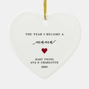 Das Jahr, in dem ich Mama wurde Geschenk-Ornament Keramik Ornament
