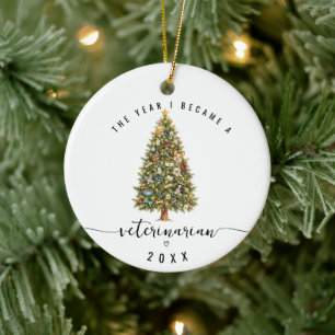 Das Jahr, in dem ich Tierärztin wurde, doppelseiti Keramik Ornament