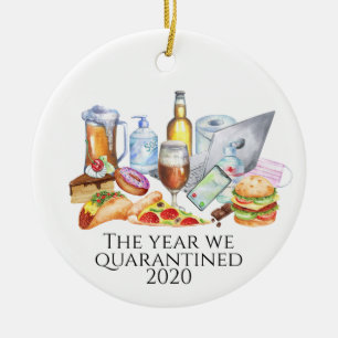 Das Jahr in dem wir 2020 Covid in Quarantäne steck Keramik Ornament