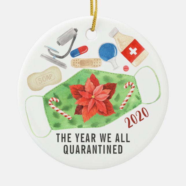 Das Jahr, in dem wir alle 2020 Weihnachtsmaske iso Keramik Ornament (Vorne)