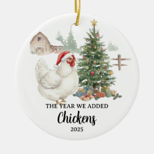 Das Jahr, in dem wir Hühner hinzugefügt haben Benu Keramik Ornament