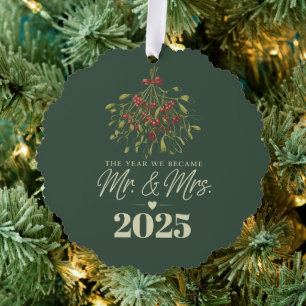 Das Jahr, in dem wir Mr. & Mrs. wurden 2025 Person Ornament Karte