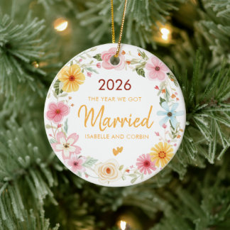 Das Jahr, in dem wir uns verlobten Wasserfarbe Blu Keramik Ornament