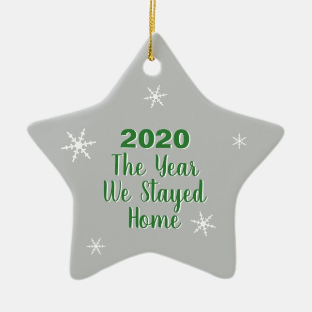 Das Jahr, in dem wir Zuhause Weihnachten 2020 Blei Keramik Ornament (Vorne)
