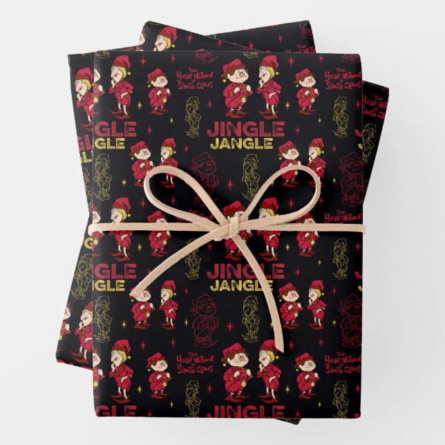 DAS JAHR OHNE SANTA CLAUS™ | Elf Muster Geschenkpapier Set (Beispiel)