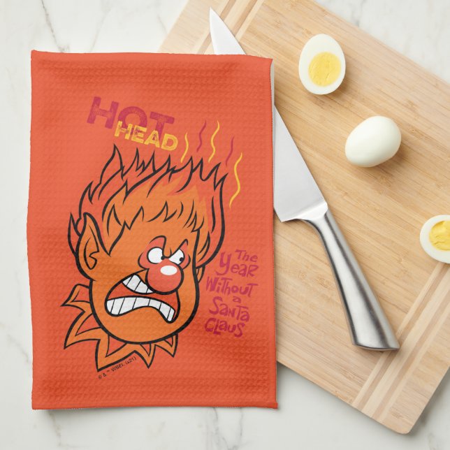 DAS JAHR OHNE SANTA CLAUS™ | Hot Head Geschirrtuch (Viertel Falte)