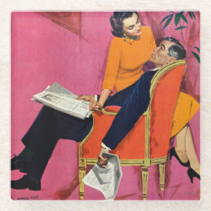 Das Jahr von Unzufriedenheit Glasuntersetzer