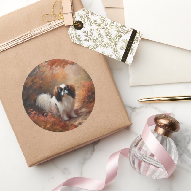 Das japanische Kinn im Herbst Inspiriere Runder Aufkleber (Schenken)