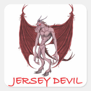 DAS JERSEY-DEVIL QUADRATISCHER AUFKLEBER