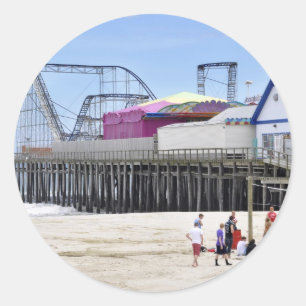 Das Jersey-Ufer auf Küsten-Höhen Runder Aufkleber