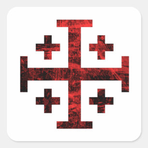 Das Jerusalem-Kreuz Quadratischer Aufkleber