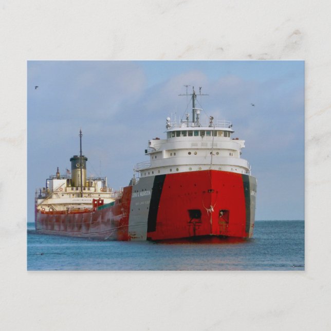 Das John G. Munson Schiff am Lake Superior Postkarte (Vorderseite)