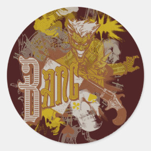 Das Joker Gun / Bang Carnival Collage Runder Aufkleber