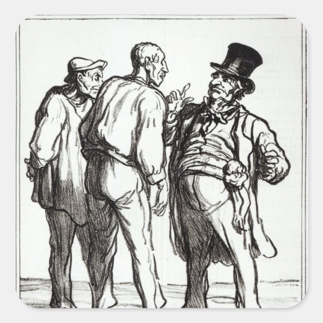 Das Journal "Le Charivari" Quadratischer Aufkleber (Vorderseite)