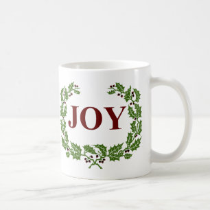 DAS JOY CHRISTMAS HOLLY UND BERRIES WRATH TASSE